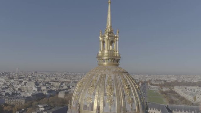 鸟瞰巴黎荣军院旅舍4K