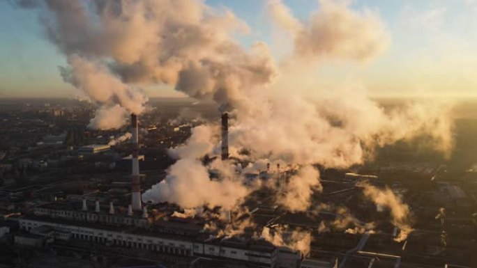工业烟雾和二氧化碳造成的大气污染。