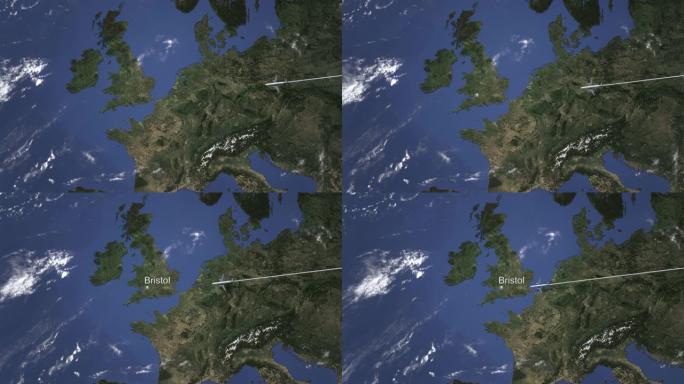 商用飞机到达英国布里斯托尔