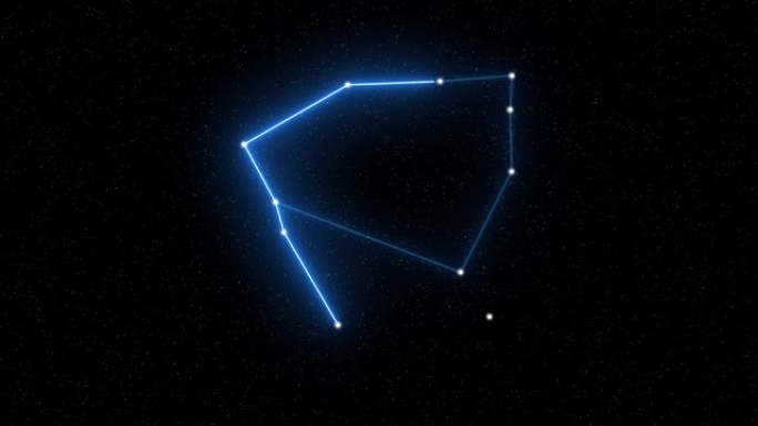 蛇夫座-带有星域空间背景的动画十二生肖星座和星座符号