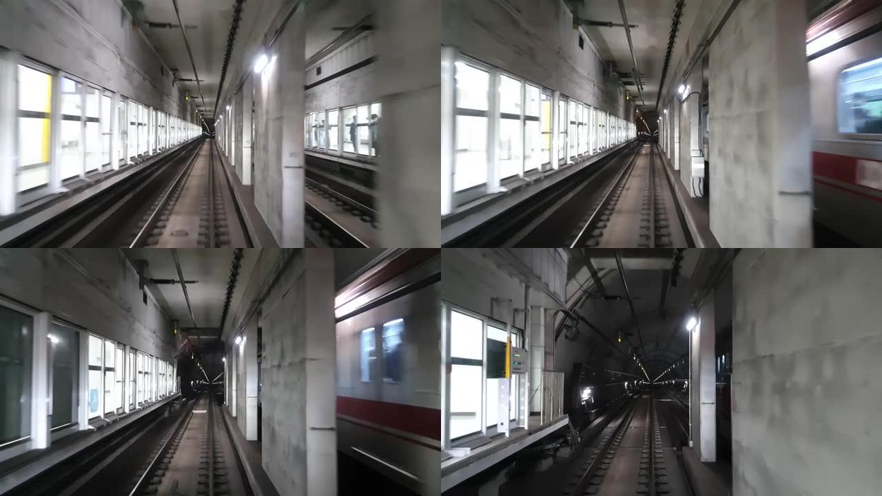 进入被强光照亮的地铁站的视频