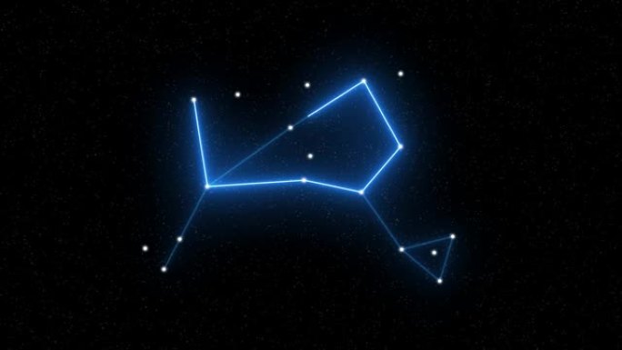 Bootes-带有星域空间背景的动画十二生肖星座和星座符号