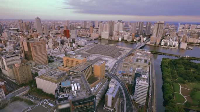 东京沿海地区的建筑物