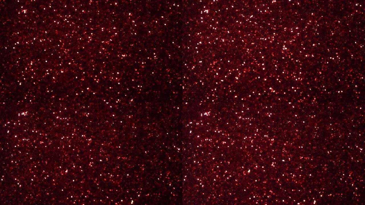 抽象背景，闪亮，闪闪发光的红色闪光纹理，4K