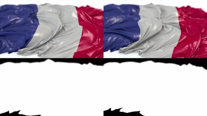 白色黑板上的法国国旗