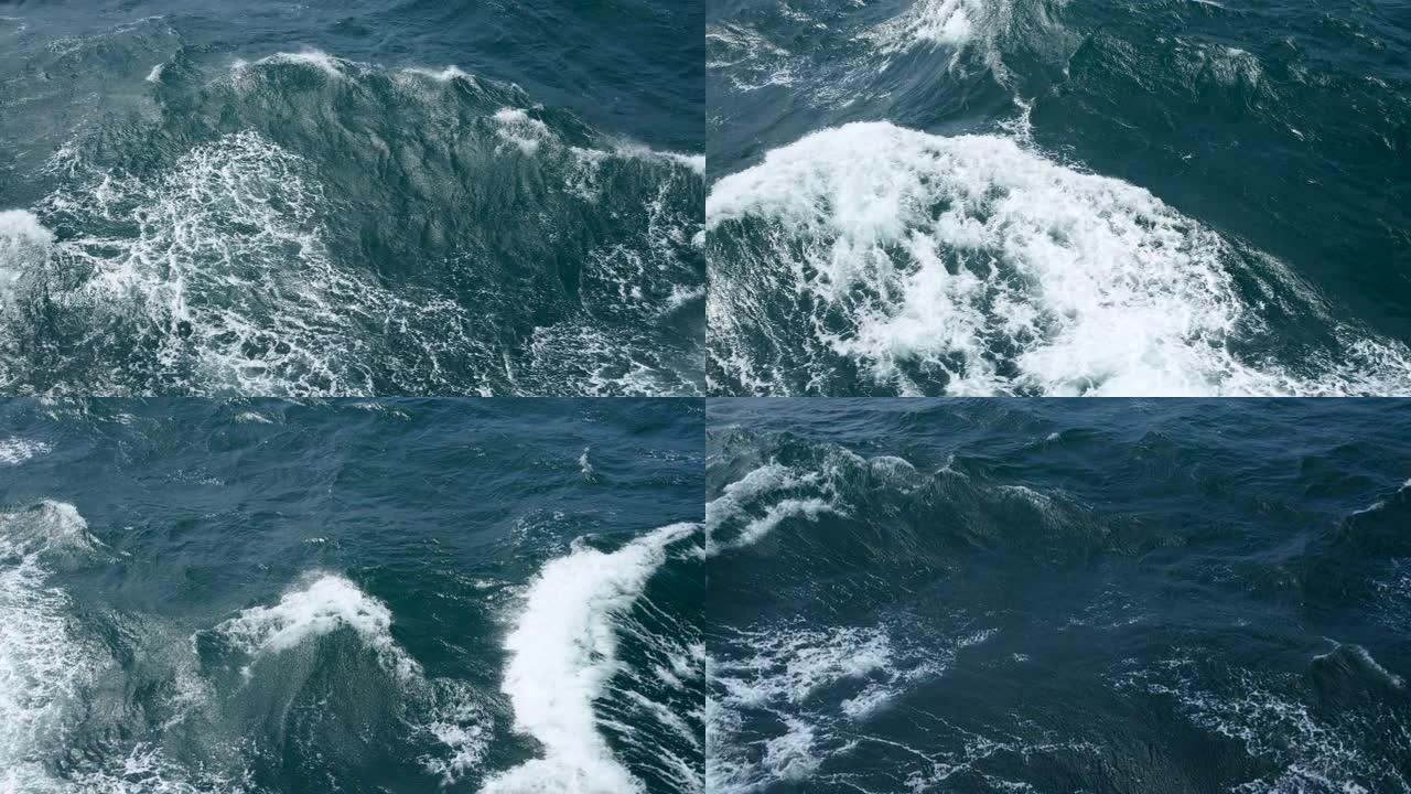 海景中的力量大浪巨浪潮汐潮水航拍俯拍