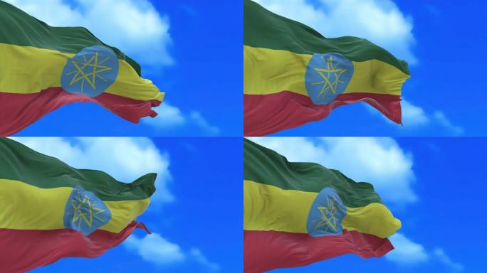 无缝环埃塞俄比亚国旗。