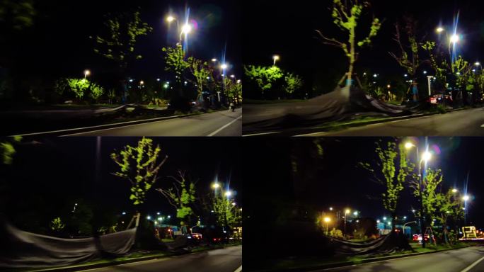 城市马路夜景汽车窗外的风景视频素材49