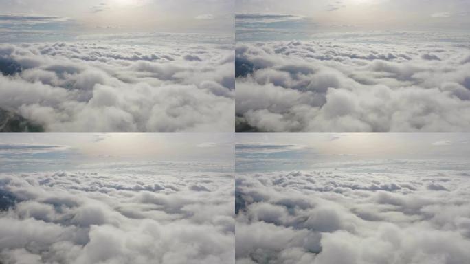 蓬松的海雾雾蒙蒙的云层上方的日出鸟瞰图，来自Phu Tub Berk，Khao Kho，Phetch