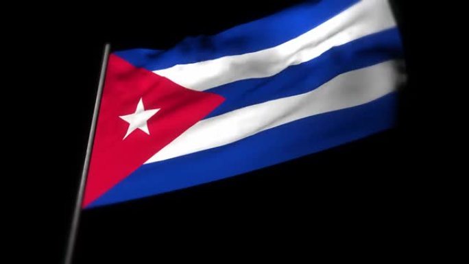 古巴国旗，挥舞国旗的逼真3D动画。古巴国旗在风中挥舞。古巴国旗。无缝循环动画。4k高质量，3D渲染