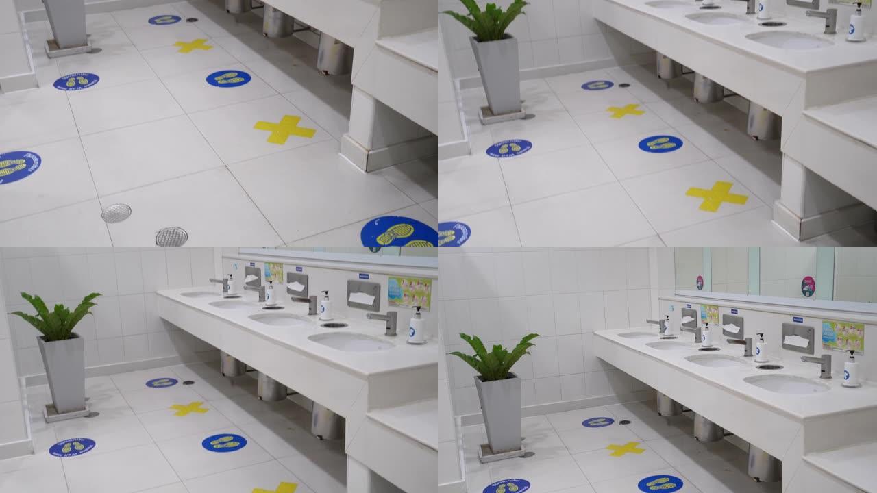 新型冠状病毒肺炎病毒大流行爆发期间的男性公共厕所标志
