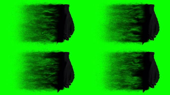 可怕的，害怕黑暗粒子的幽灵。逼真的绿屏4k动画。