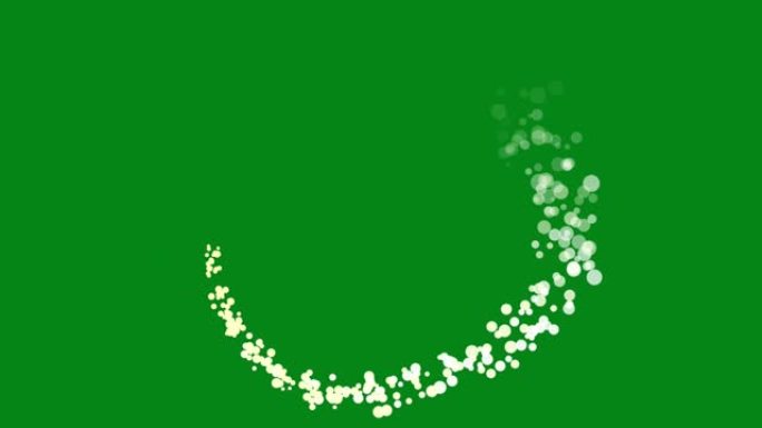 循环白色粒子运动图形与绿色屏幕背景