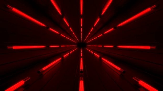 带红线的数字艺术环路隧道