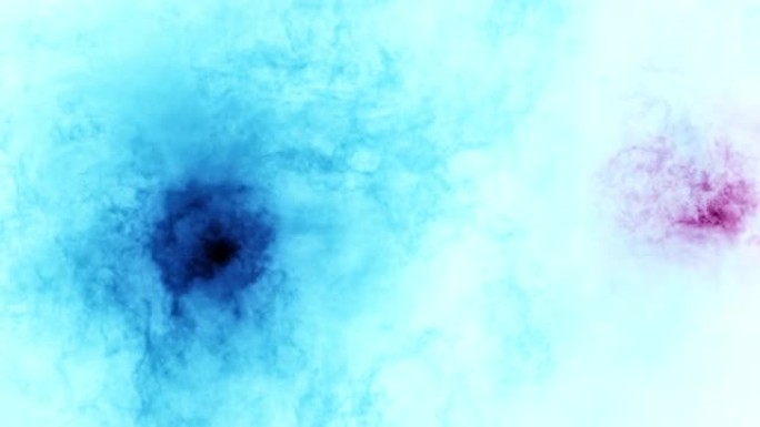 星系的彩色视频，五彩星云或水中的水彩颜料