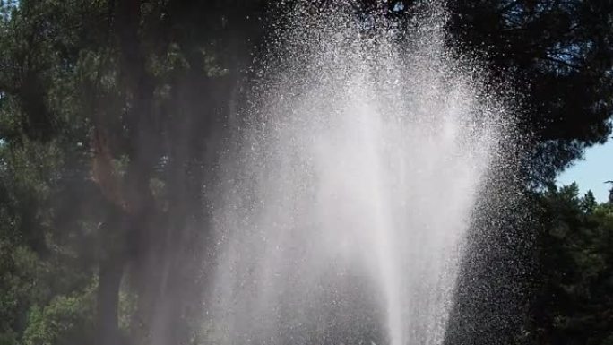 洒水喷泉，公园里的抽象水花