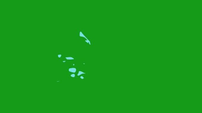 绿色屏幕背景的水溅运动图形