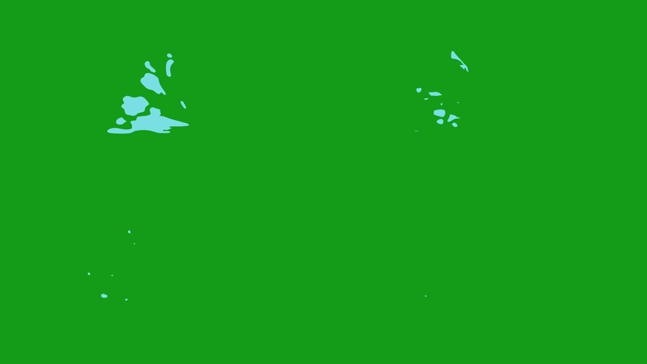 绿色屏幕背景的水溅运动图形
