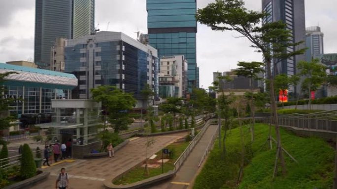 雅加达市市区街道汽车站广场慢动作全景4k印度尼西亚