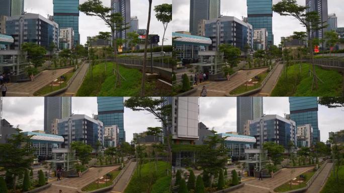雅加达市市区街道汽车站广场慢动作全景4k印度尼西亚