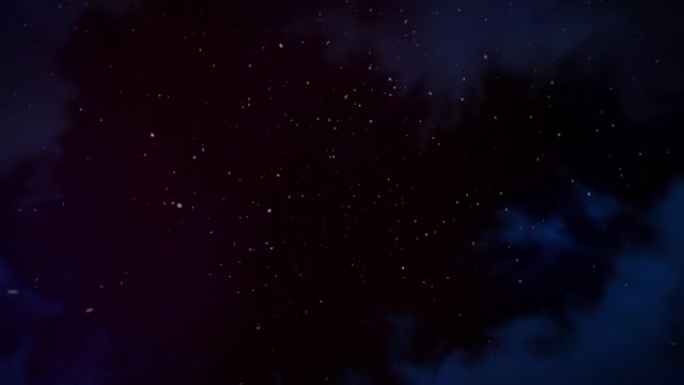 圣诞动画蓝云放大星星和粒子