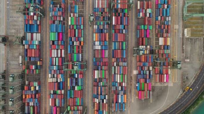 新加坡城市世界著名集装箱港口交通湾空中俯拍全景4k