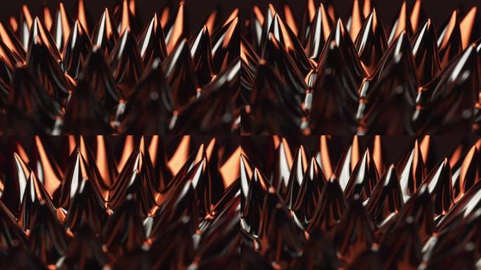 钕磁铁移动的铁磁流体中的磁性和橙色光湍流可以产生令人印象深刻的视觉效果。VJ，科幻小说和抽象艺术背景