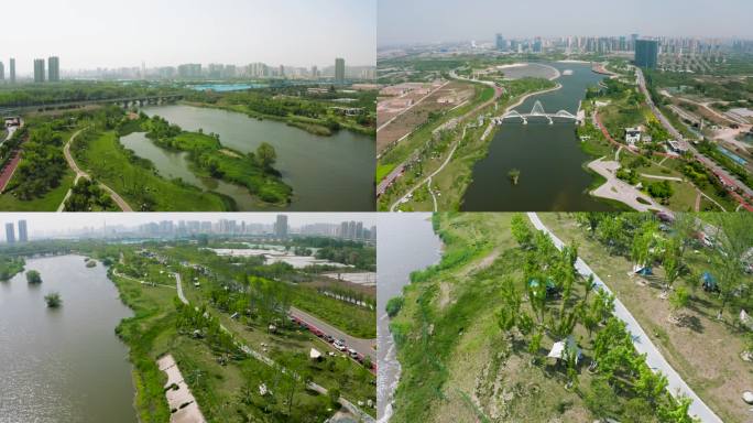 合集_西咸新区沣渭生态景观区4k航拍