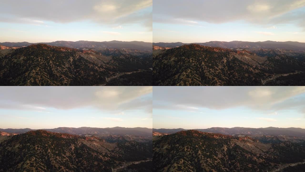 Ojai洛克伍德谷加利福尼亚日落空中无人机