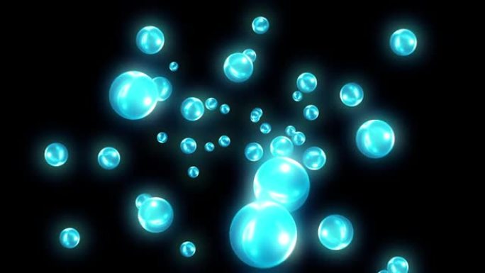 蓝色球体多边形爆炸光粒子动画