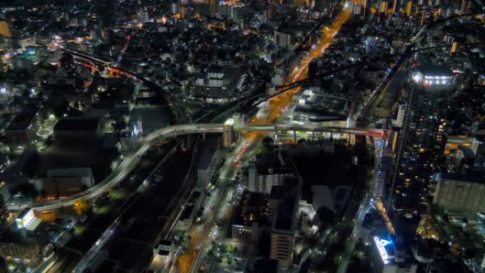 日本东京的城市灯光和摩天大楼的景色