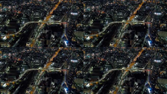 日本东京的城市灯光和摩天大楼的景色