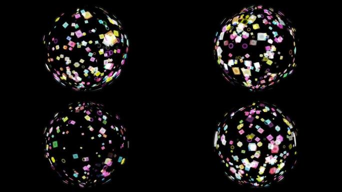 球球和飞立方甜美彩虹五颜六色和一些水晶球玻璃里面