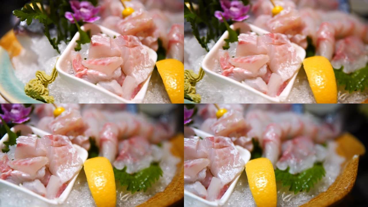 鲷鱼生鱼片展示菜品餐厅宣传片
