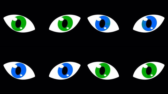 绿眼睛的猫变成蓝眼睛-动画