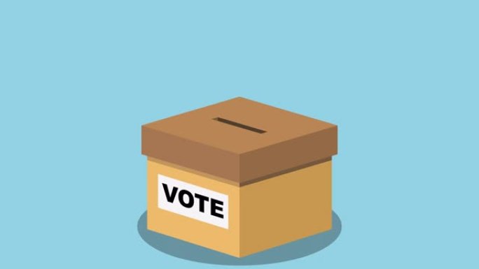 图形动画:选举投票，将选票投进投票箱(4k循环)