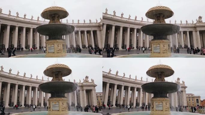 罗马圣彼得广场的梵蒂冈喷泉