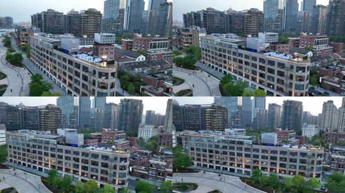 5K原素材-航拍上海老码头商业街区