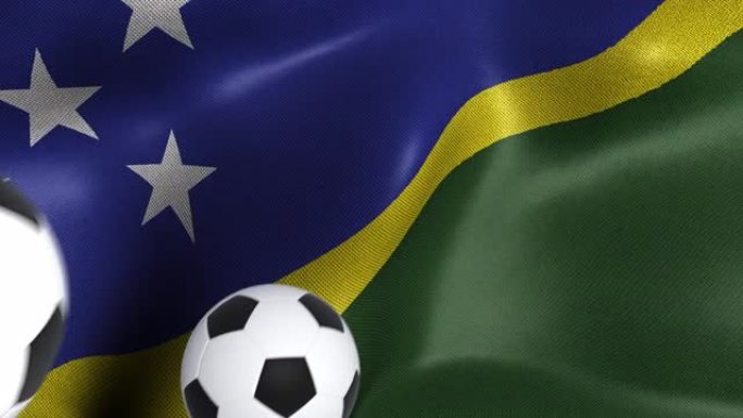 所罗门群岛的旗帜与足球
