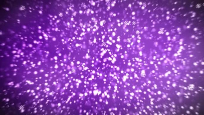4k冬季紫色圣诞背景雪花
