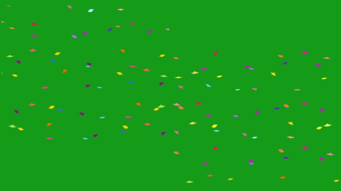 落色粒子运动图形与绿屏背景