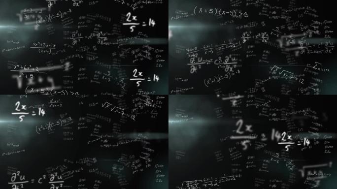 黑色背景下的数学公式