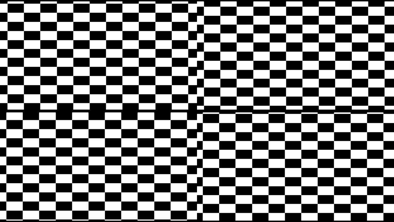 黑白图案跳棋垂直。未来几何图案运动背景