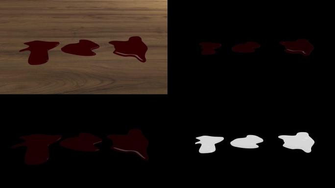 在带有alpha通道的黑色背景上洒了血
