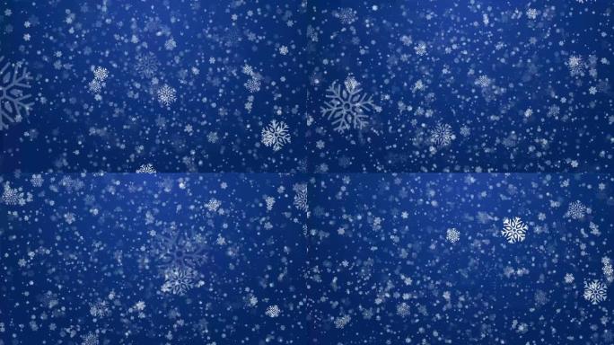 蓝色背景的雪粒动画
