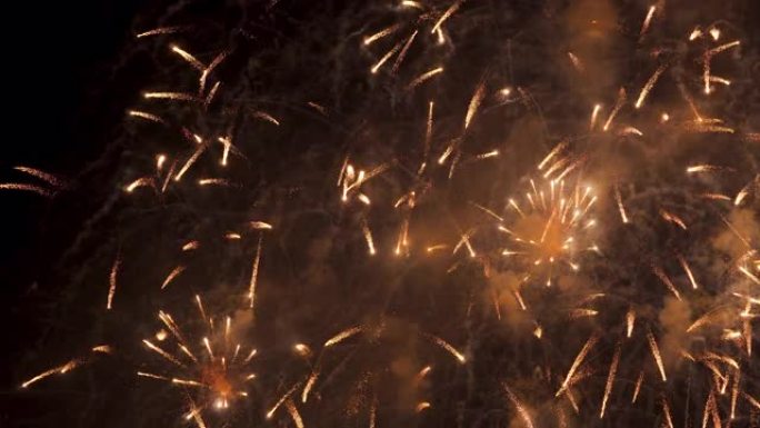 烟花在夜空中爆炸。无论如何都要庆祝。新年。国庆节。排灯节。真正的拍摄。