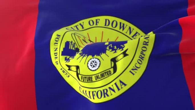 美国加利福尼亚州城市Downey city flag-loop