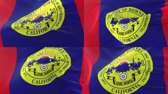 美国加利福尼亚州城市Downey city flag-loop