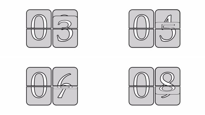 数字从1到10。正在倒计时。数字被翻过来了。视频插图。