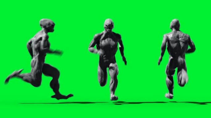 可怕的怪物动画。物理，运动，模糊。逼真的4k动画。绿屏